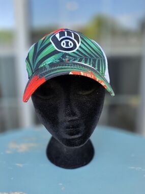 Milwaukee Brewers Tropical Floral Trucker Snapback Hat